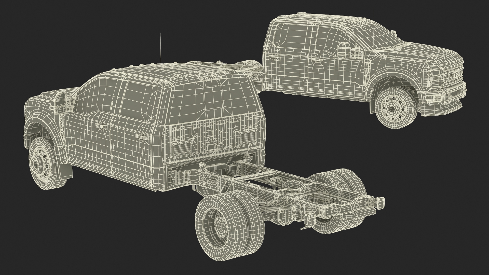 Regular Cab 2023 Ford Super Duty F-550 Bare Chassis White 3D