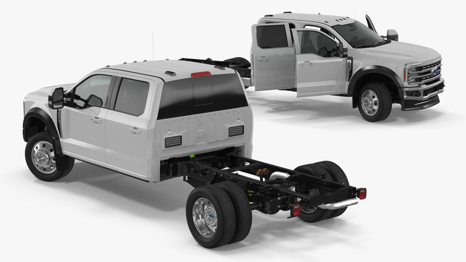 Regular Cab 2023 Ford Super Duty F-550 Bare Chassis White 3D
