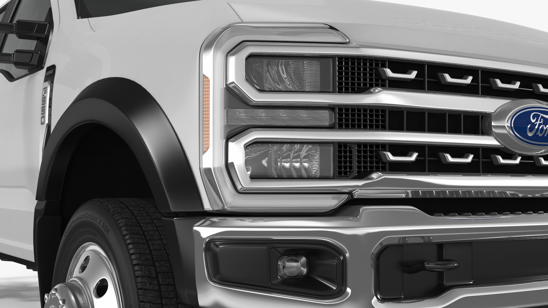 Regular Cab 2023 Ford Super Duty F-550 Bare Chassis White 3D
