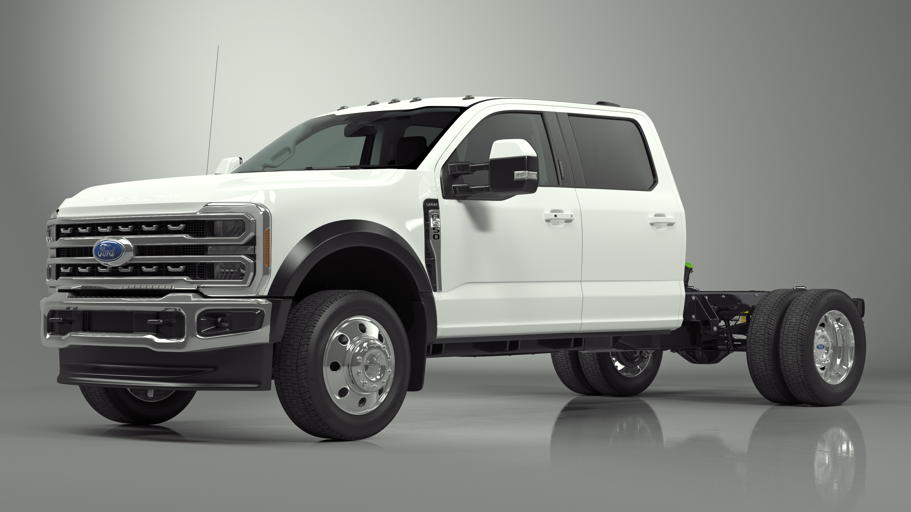 Regular Cab 2023 Ford Super Duty F-550 Bare Chassis White 3D