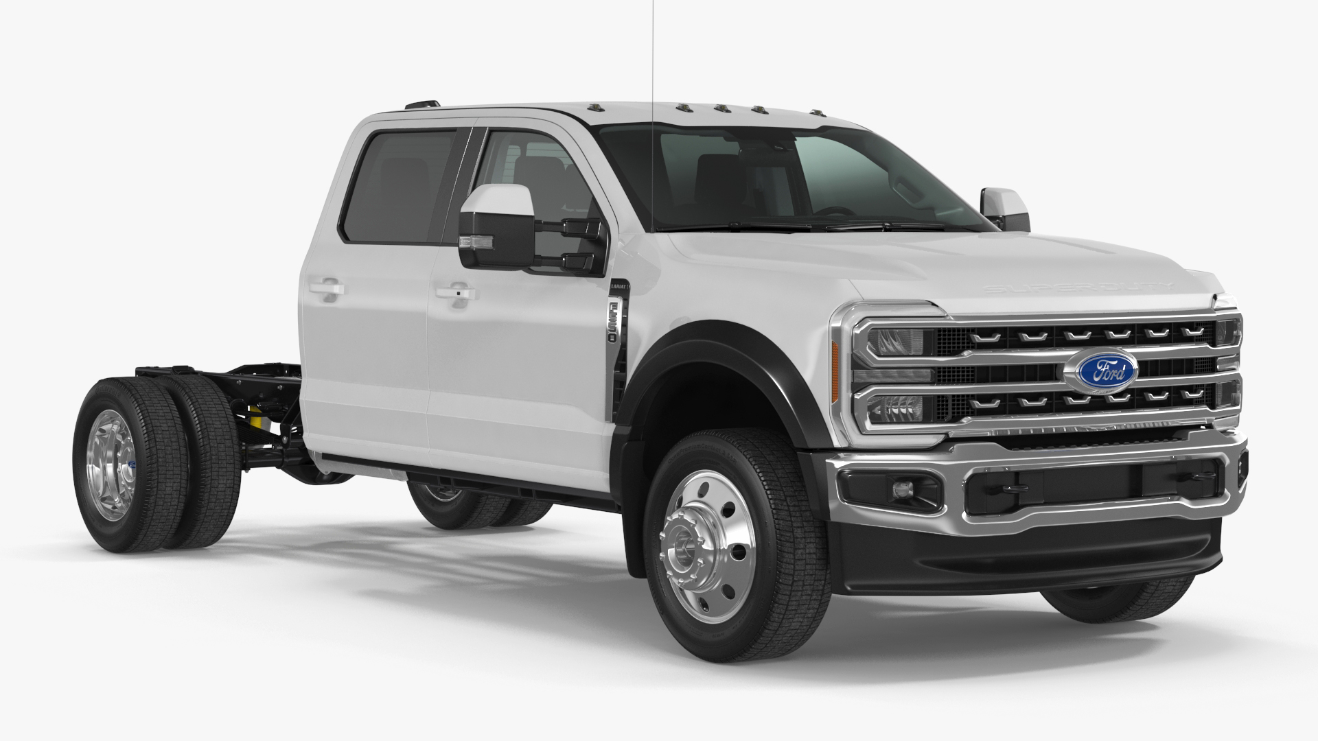 Regular Cab 2023 Ford Super Duty F-550 Bare Chassis White 3D