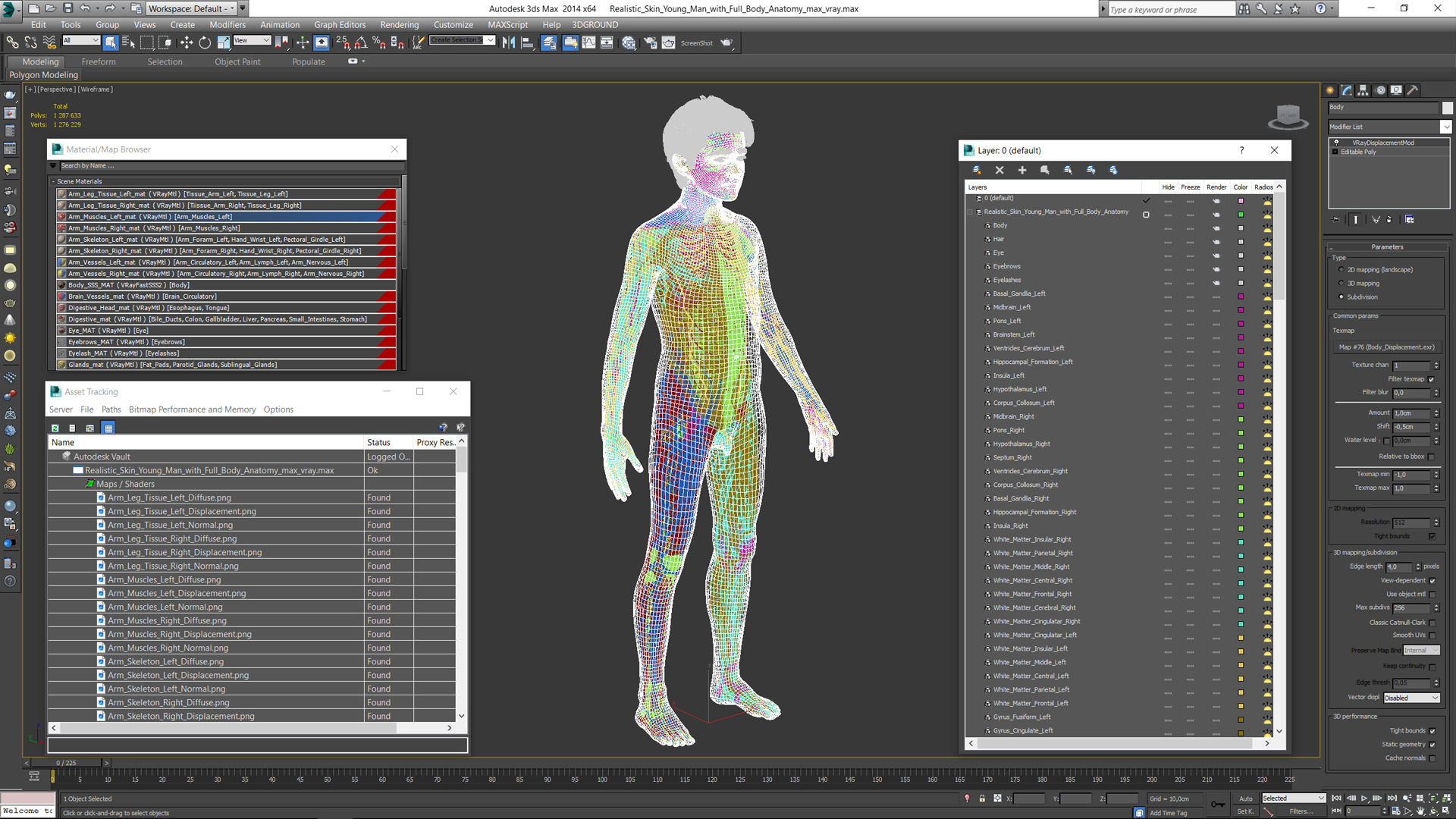 Realistic Skin Young Man with Full Body Anatomy 3D
