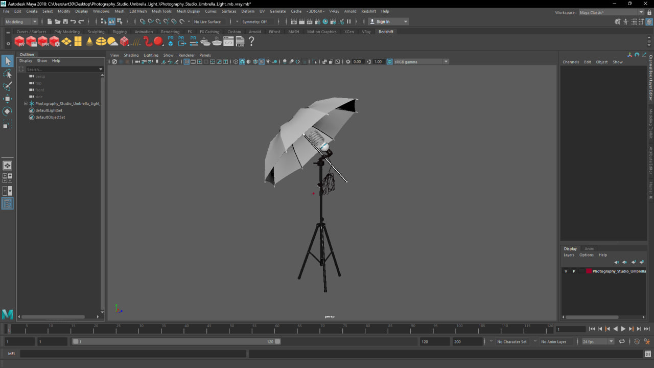 3D Photography Studio Umbrella Light model