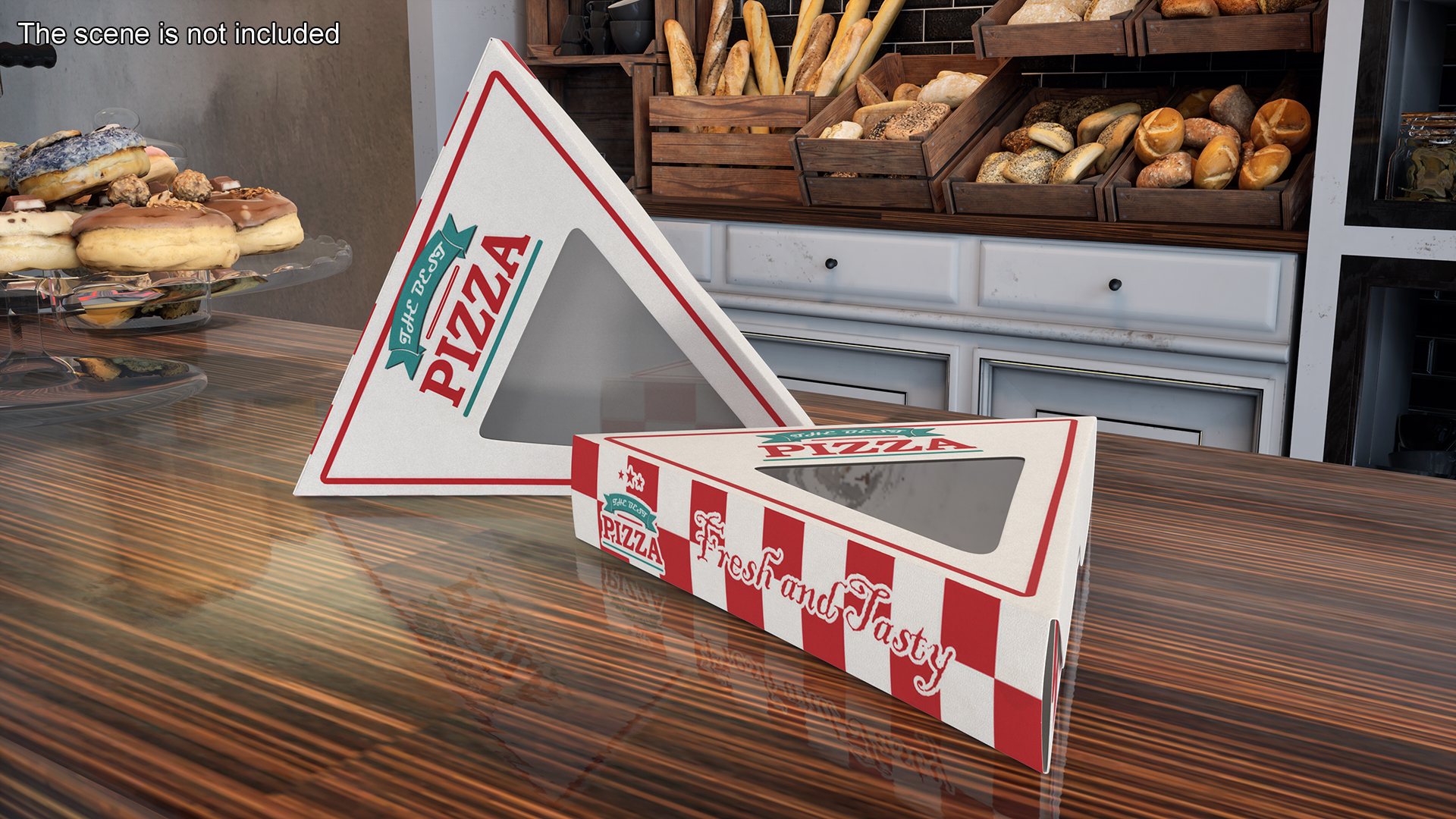 3D Triangle Pizza Packaging Box with Clear Window