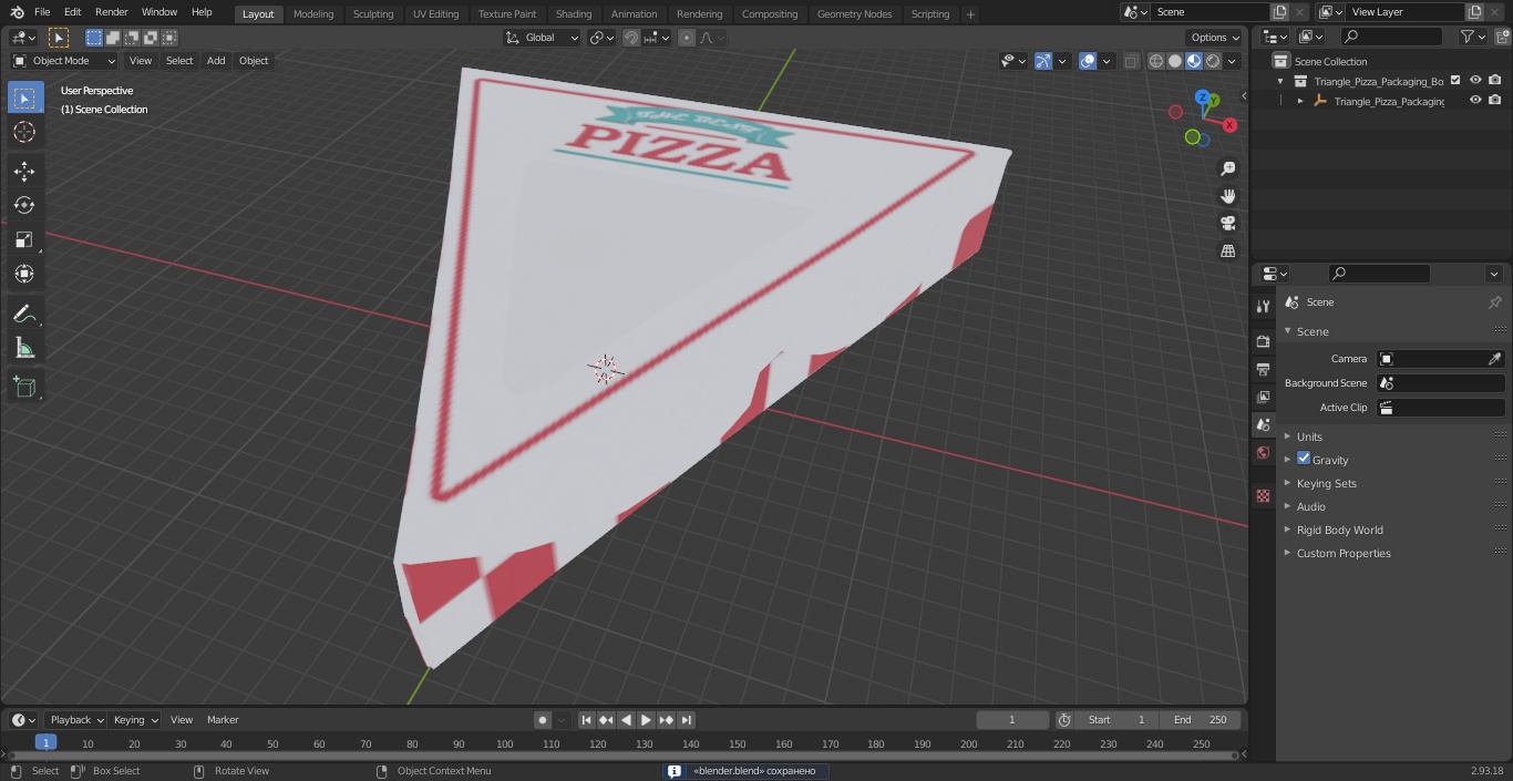 3D Triangle Pizza Packaging Box with Clear Window
