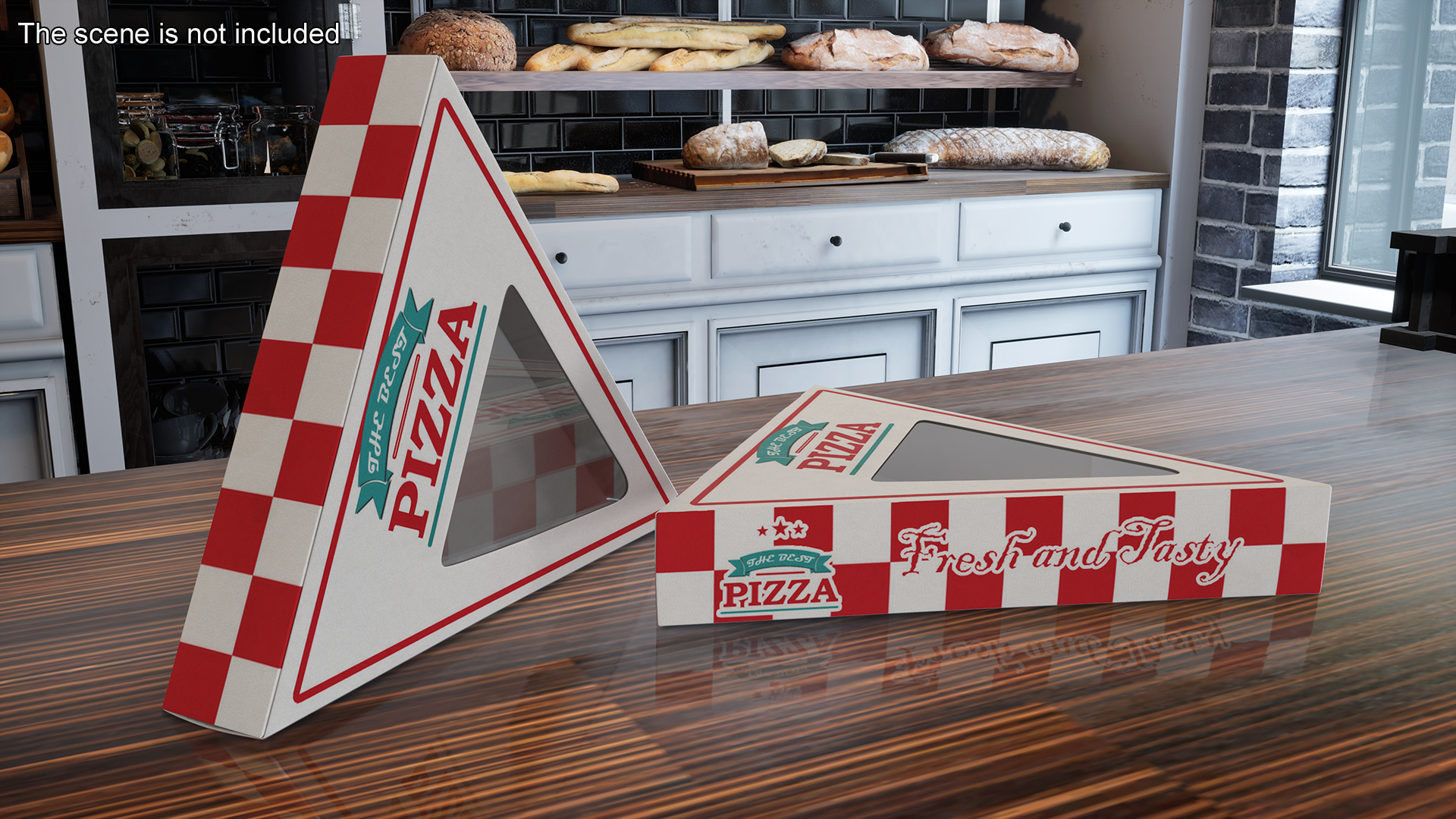 3D Triangle Pizza Packaging Box with Clear Window