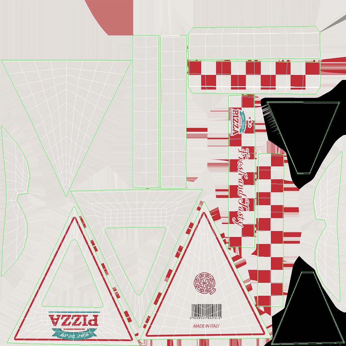 3D Triangle Pizza Packaging Box with Clear Window