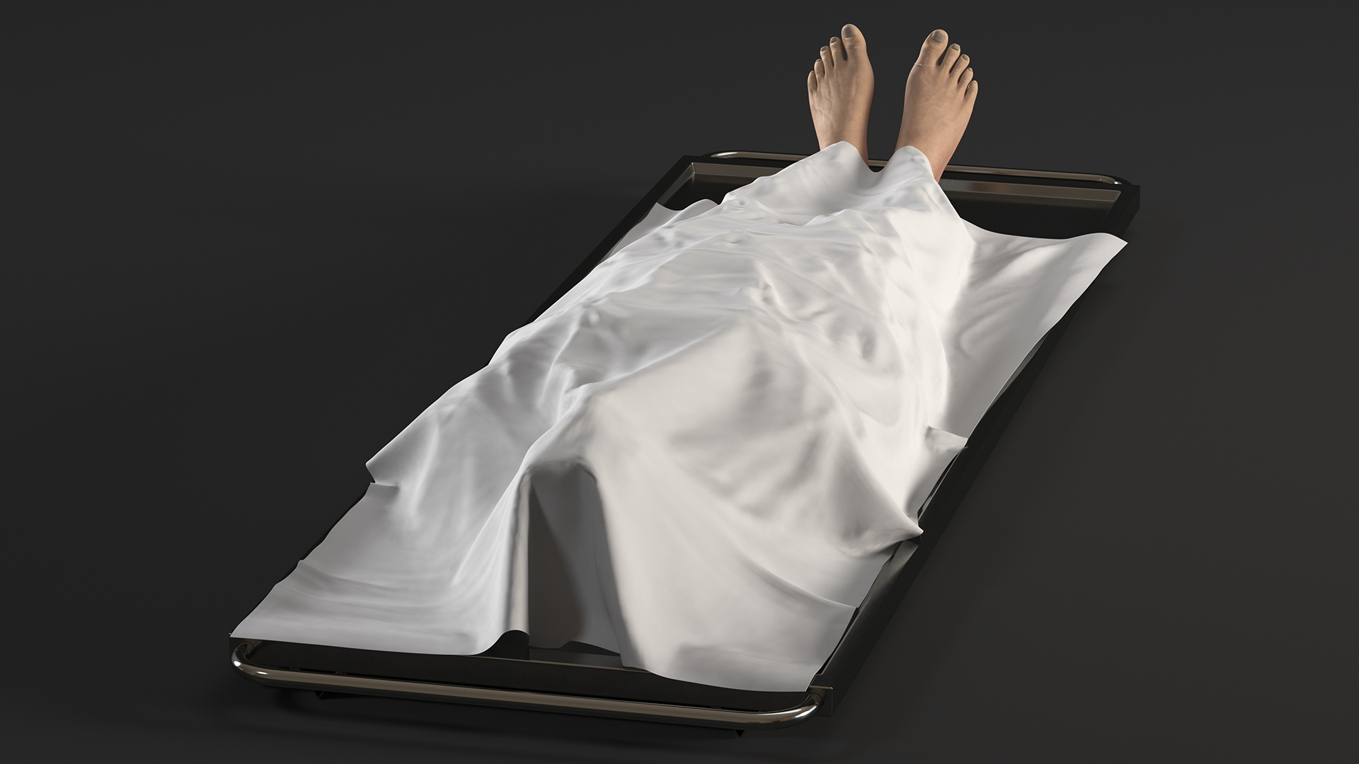 3D Male Dead Body Covered with Cloth model