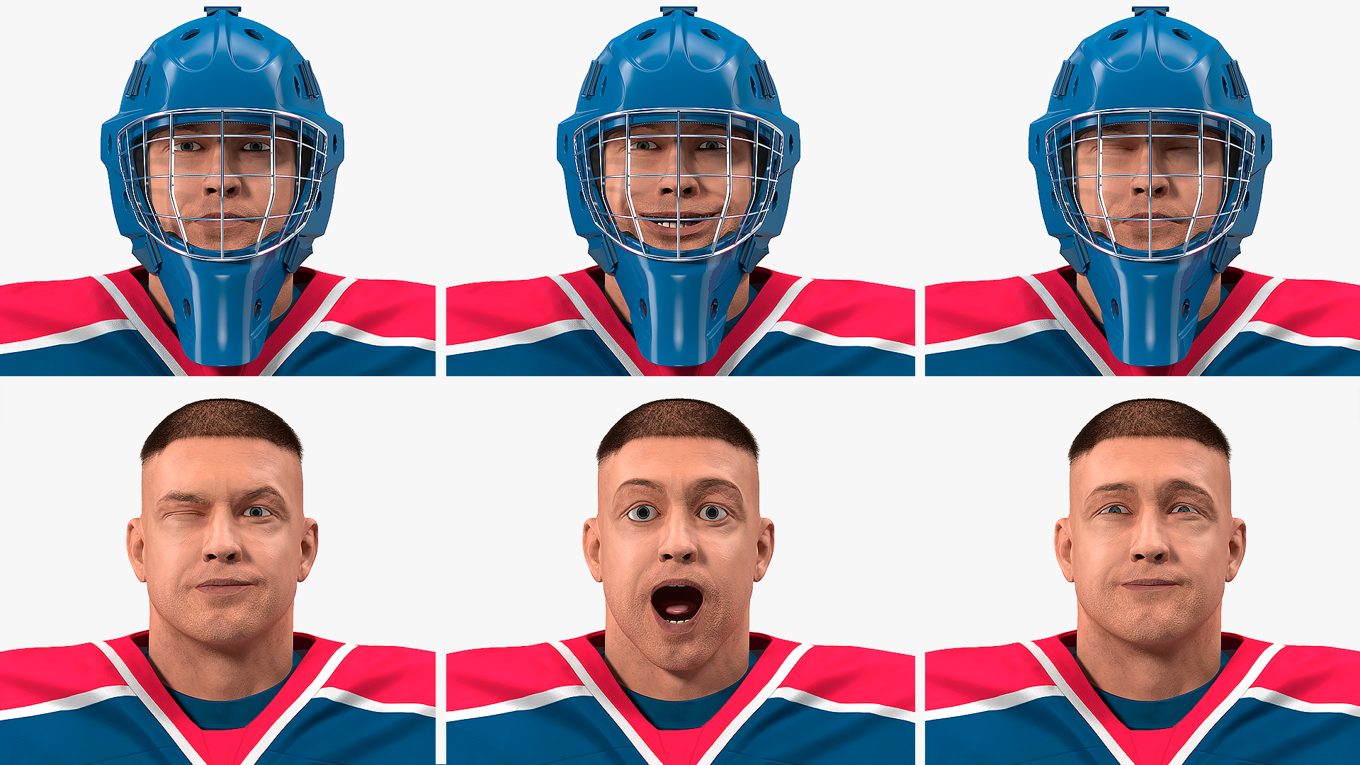 Hockey Goalkeeper Fully Equipped Rigged 3D model