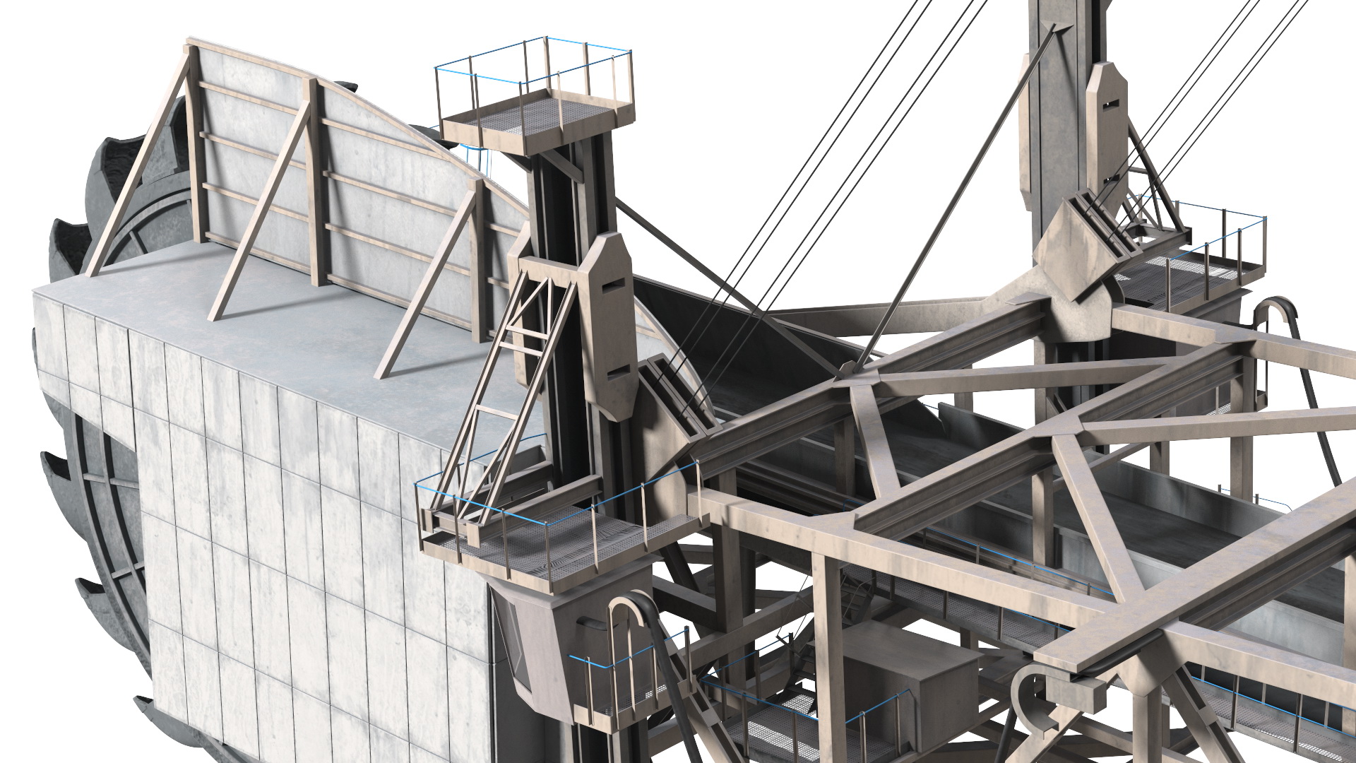 3D Mining Multi Bucket Wheel Excavator with Heavy Duty Dump Truck Liebherr