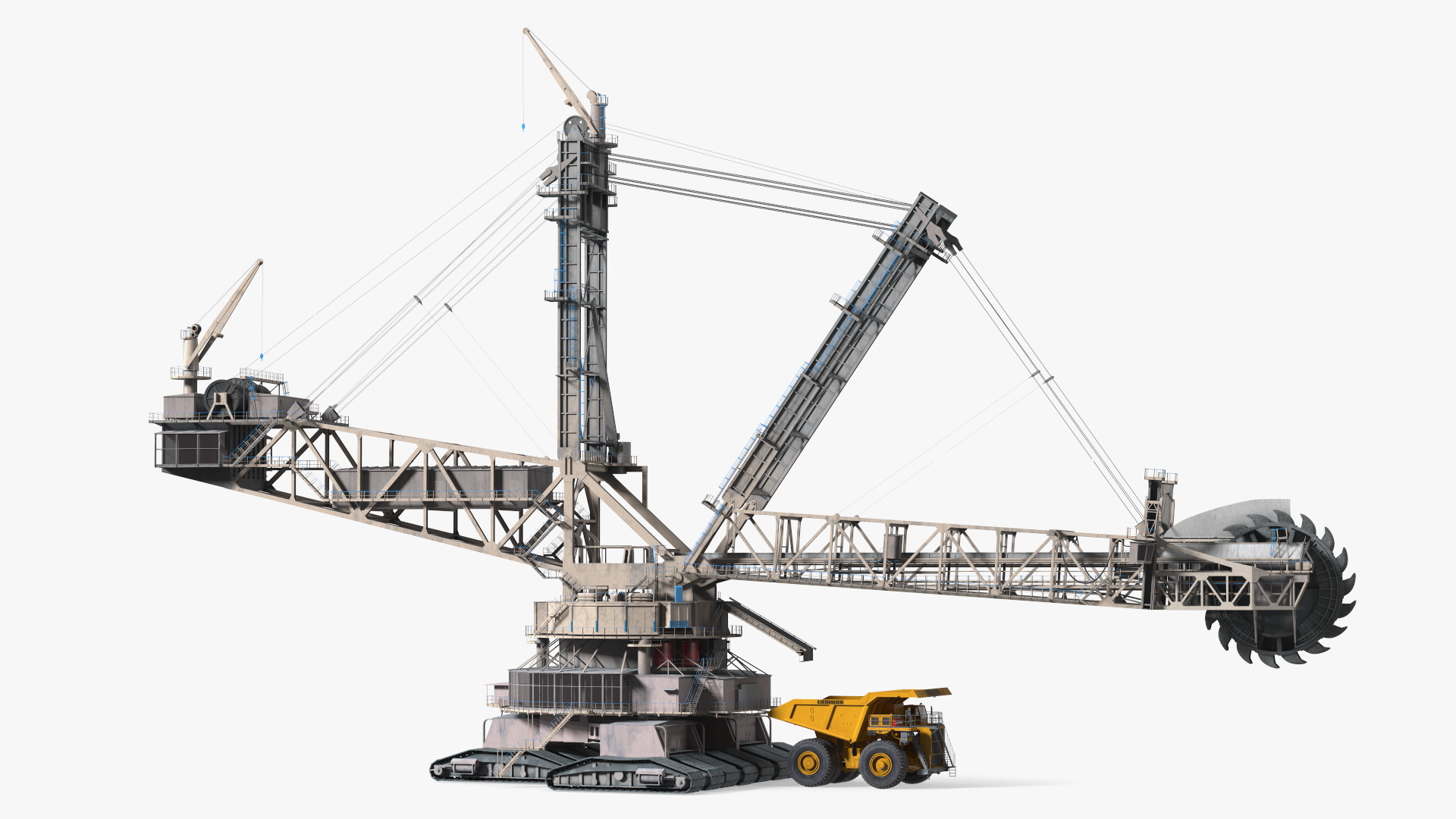 3D Mining Multi Bucket Wheel Excavator with Heavy Duty Dump Truck Liebherr