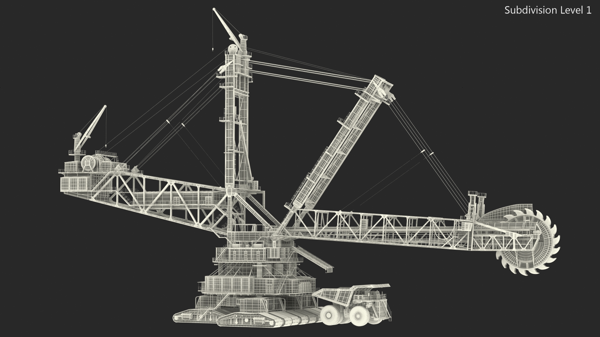 3D Mining Multi Bucket Wheel Excavator with Heavy Duty Dump Truck Liebherr
