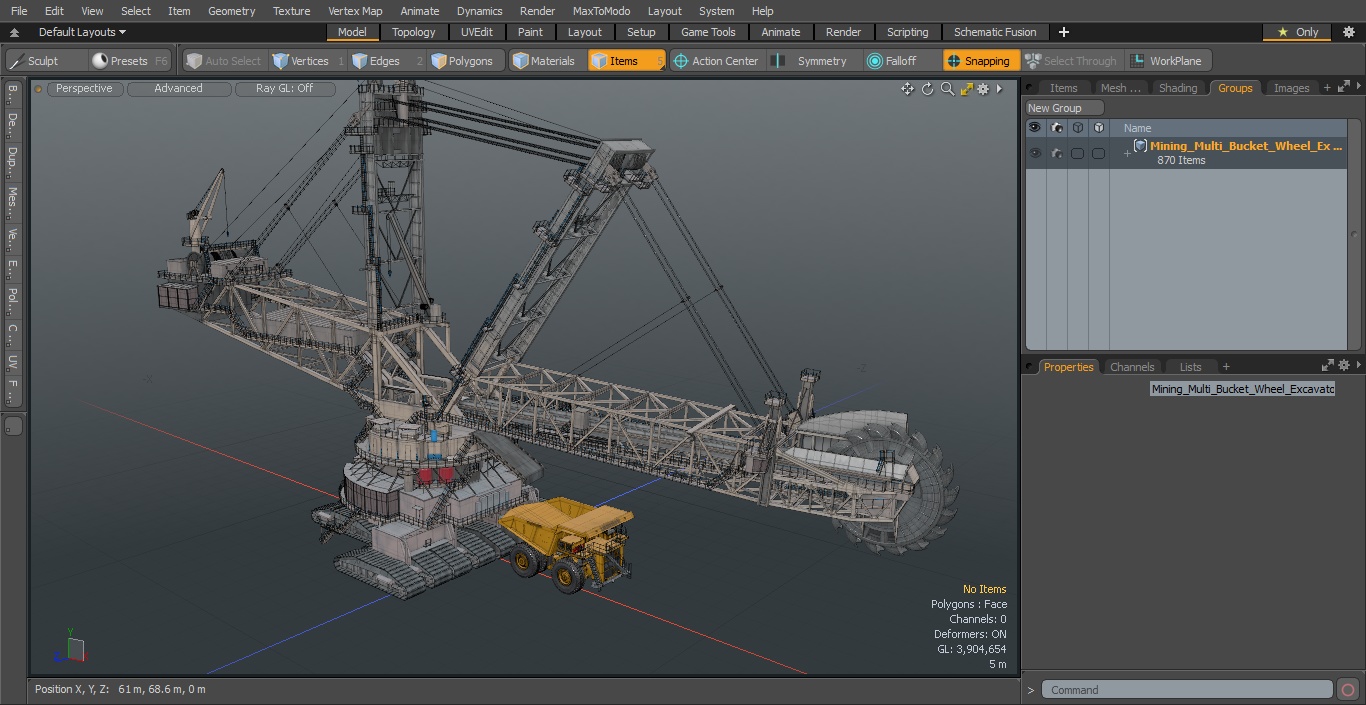 3D Mining Multi Bucket Wheel Excavator with Heavy Duty Dump Truck Liebherr