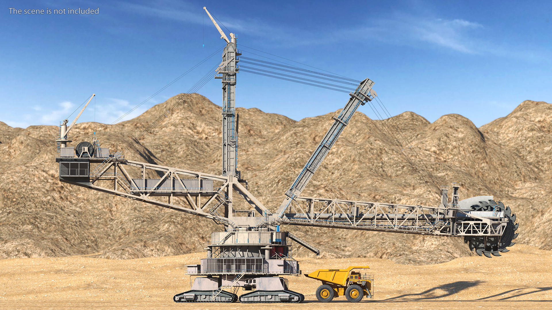 3D Mining Multi Bucket Wheel Excavator with Heavy Duty Dump Truck Liebherr