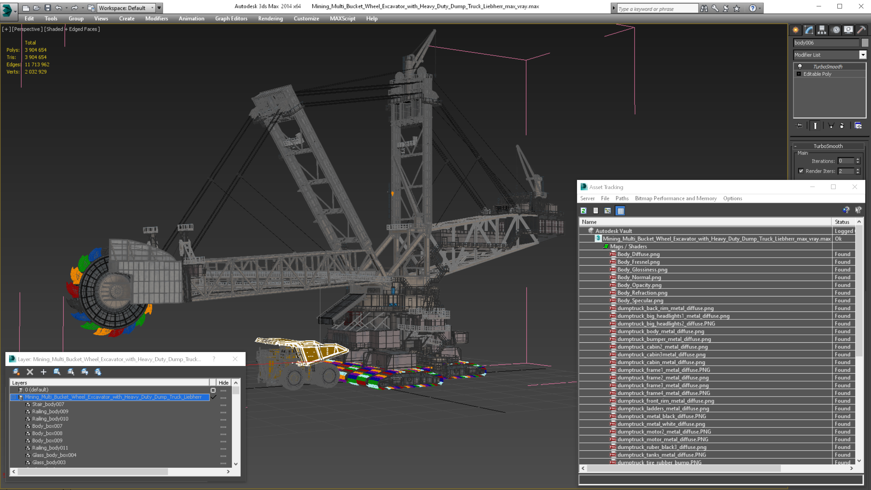 3D Mining Multi Bucket Wheel Excavator with Heavy Duty Dump Truck Liebherr