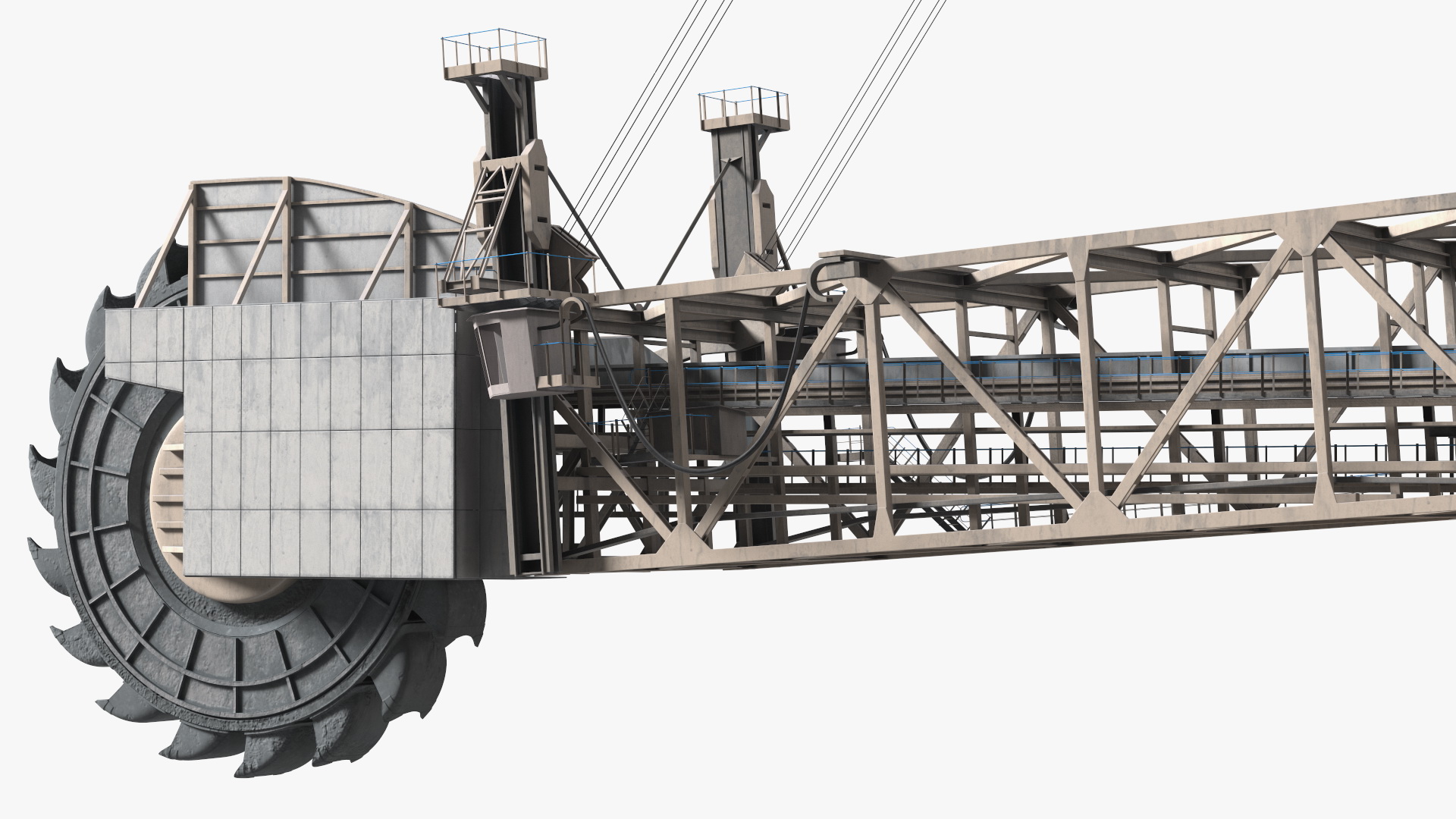 3D Mining Multi Bucket Wheel Excavator with Heavy Duty Dump Truck Liebherr