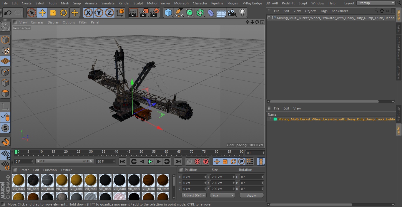 3D Mining Multi Bucket Wheel Excavator with Heavy Duty Dump Truck Liebherr