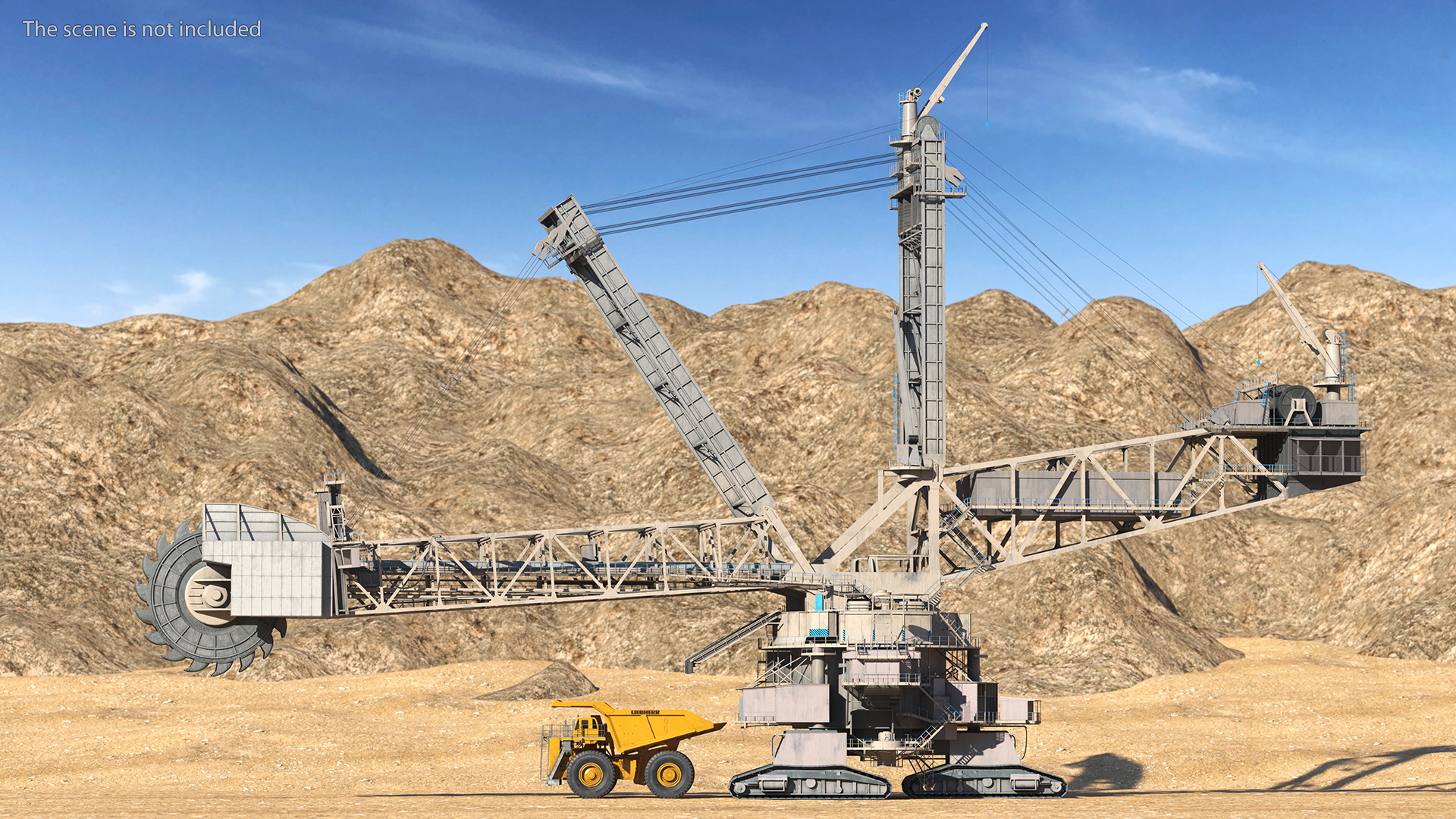 3D Mining Multi Bucket Wheel Excavator with Heavy Duty Dump Truck Liebherr