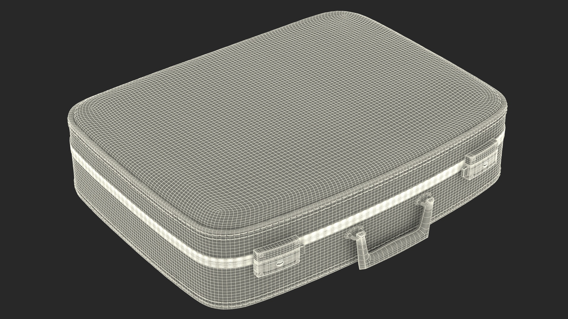 Vintage Leather Suitcase 3D model