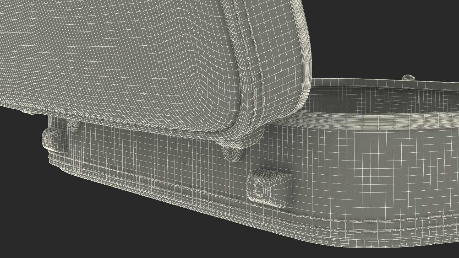 Vintage Leather Suitcase 3D model