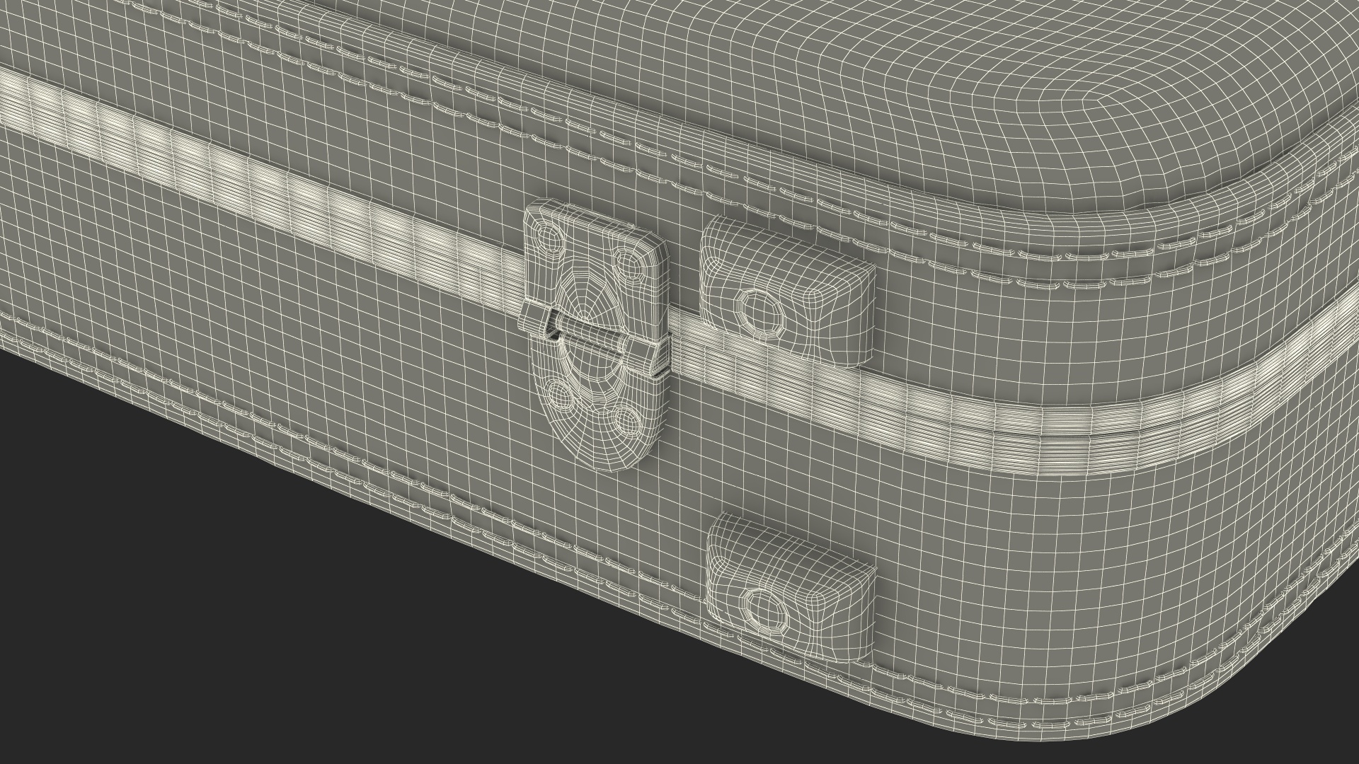 Vintage Leather Suitcase 3D model