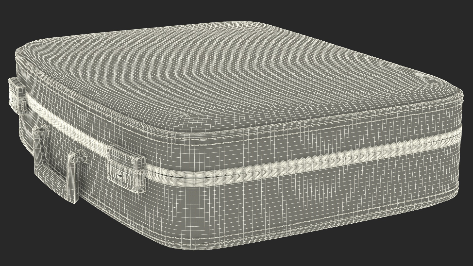 Vintage Leather Suitcase 3D model