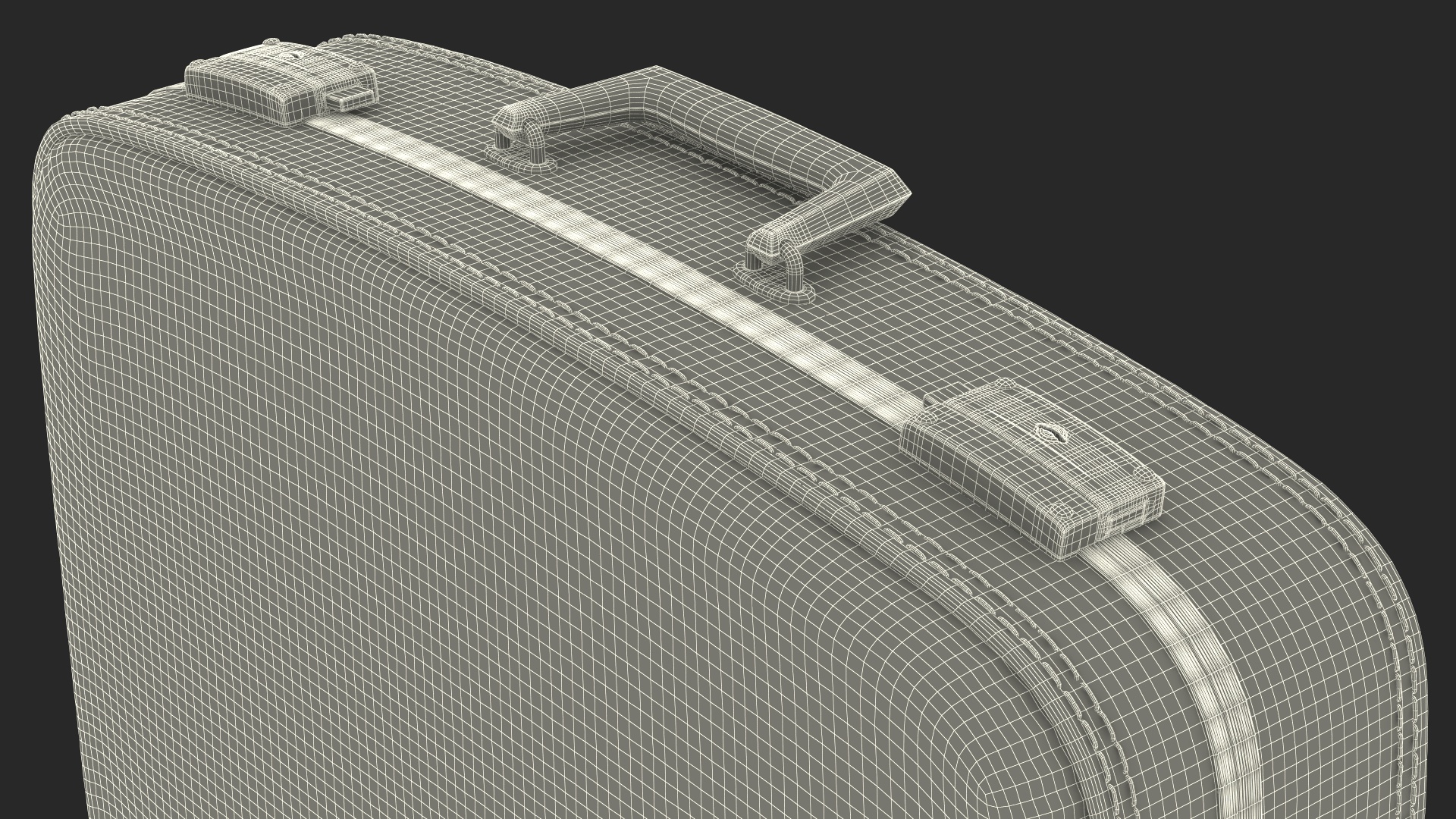 Vintage Leather Suitcase 3D model