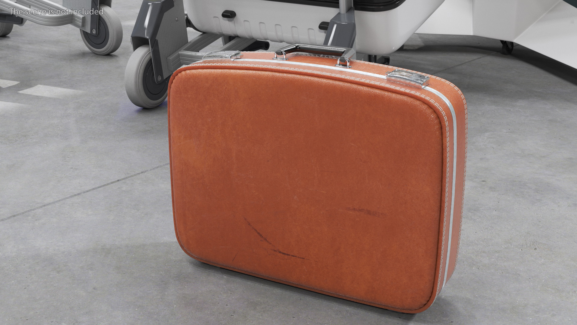 Vintage Leather Suitcase 3D model