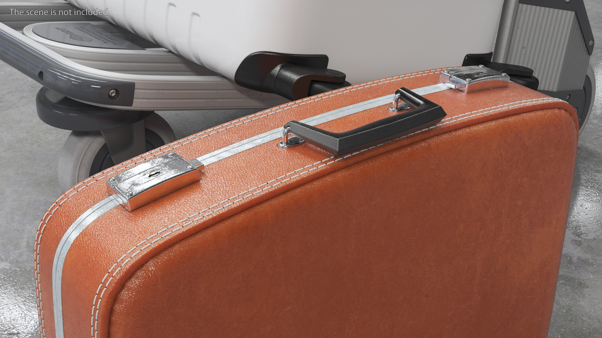 Vintage Leather Suitcase 3D model