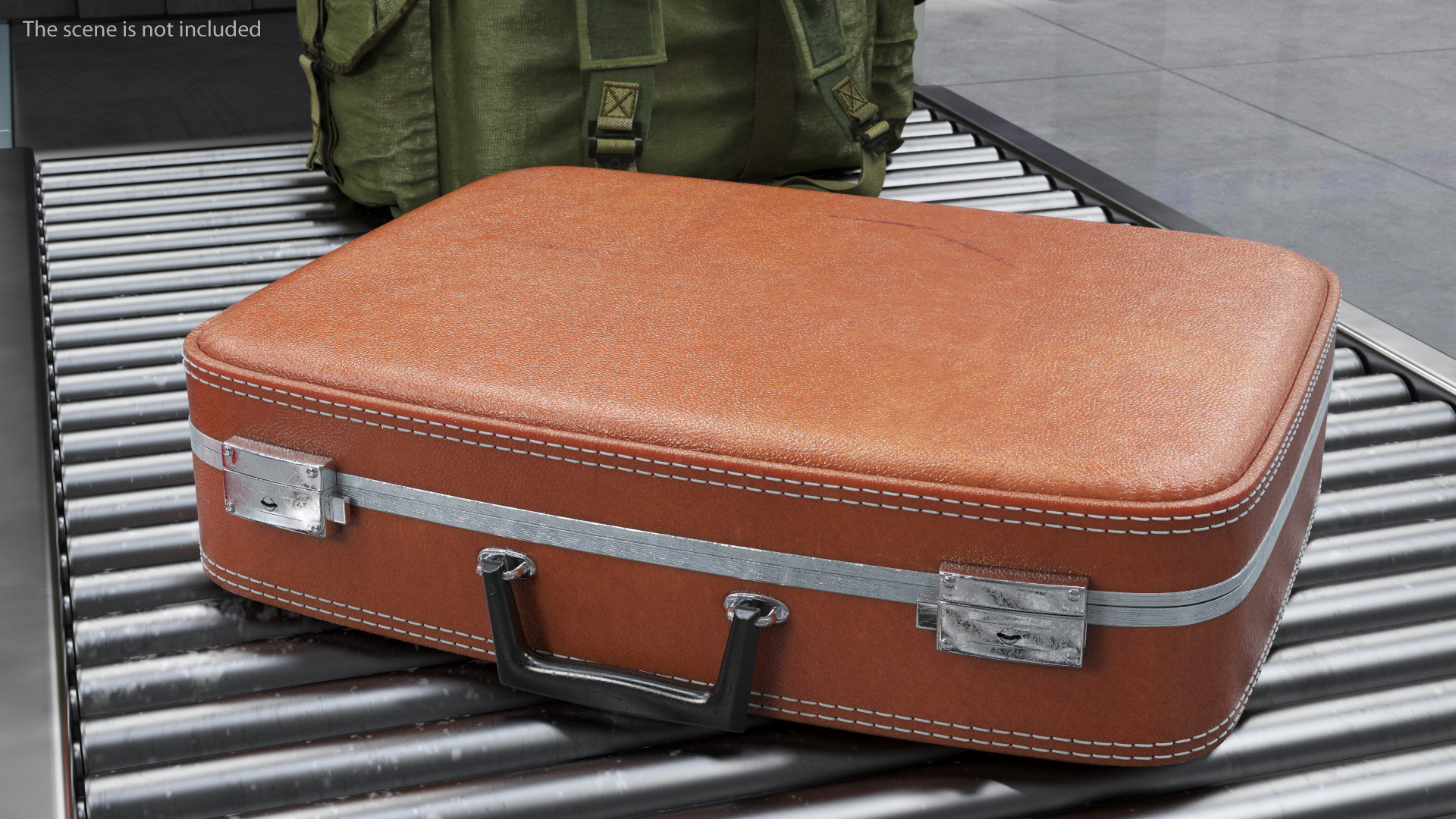 Vintage Leather Suitcase 3D model