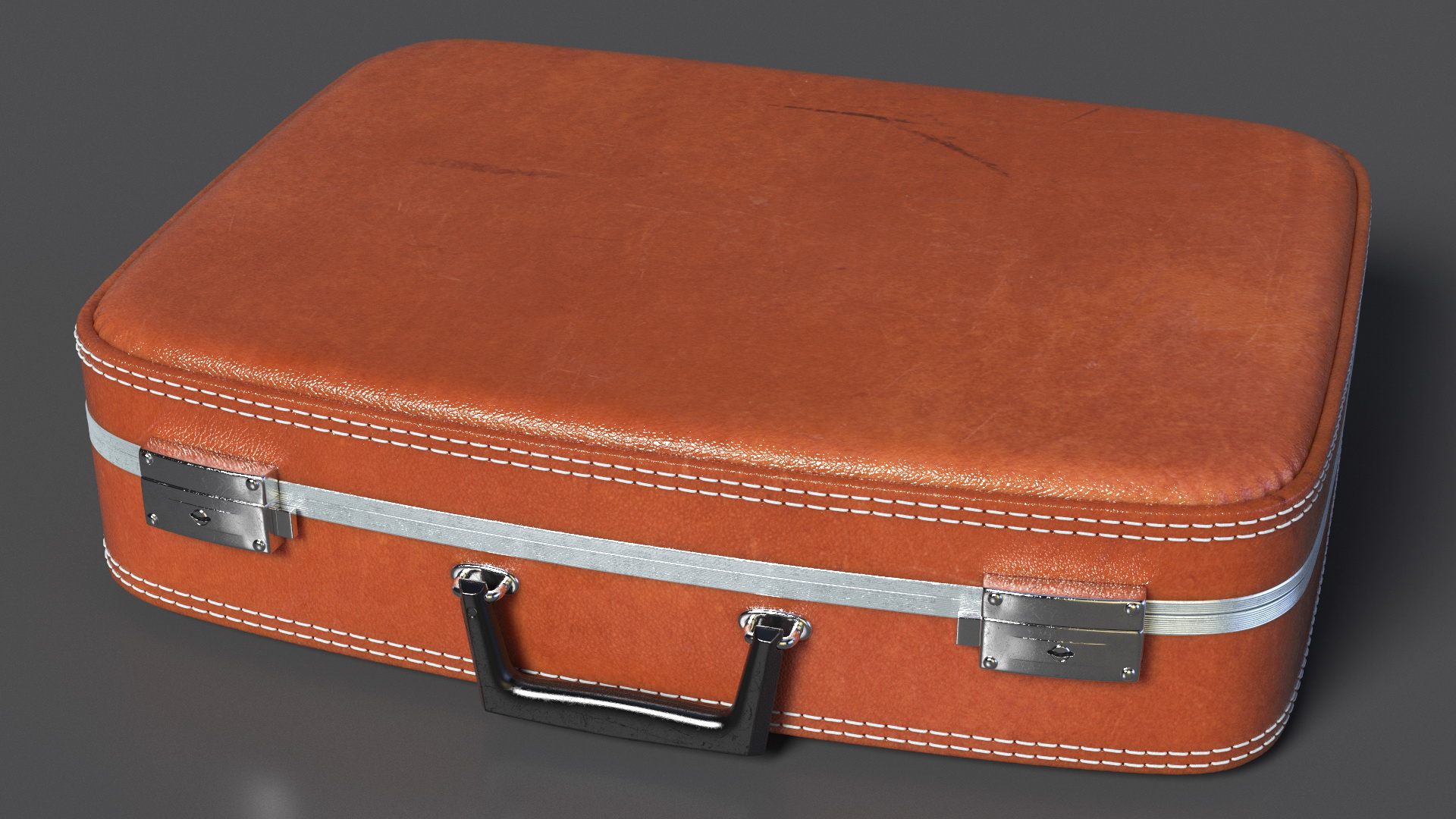 Vintage Leather Suitcase 3D model