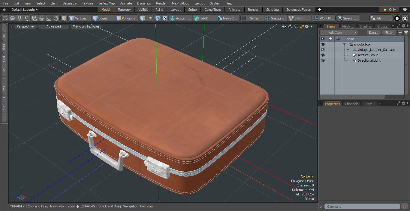 Vintage Leather Suitcase 3D model
