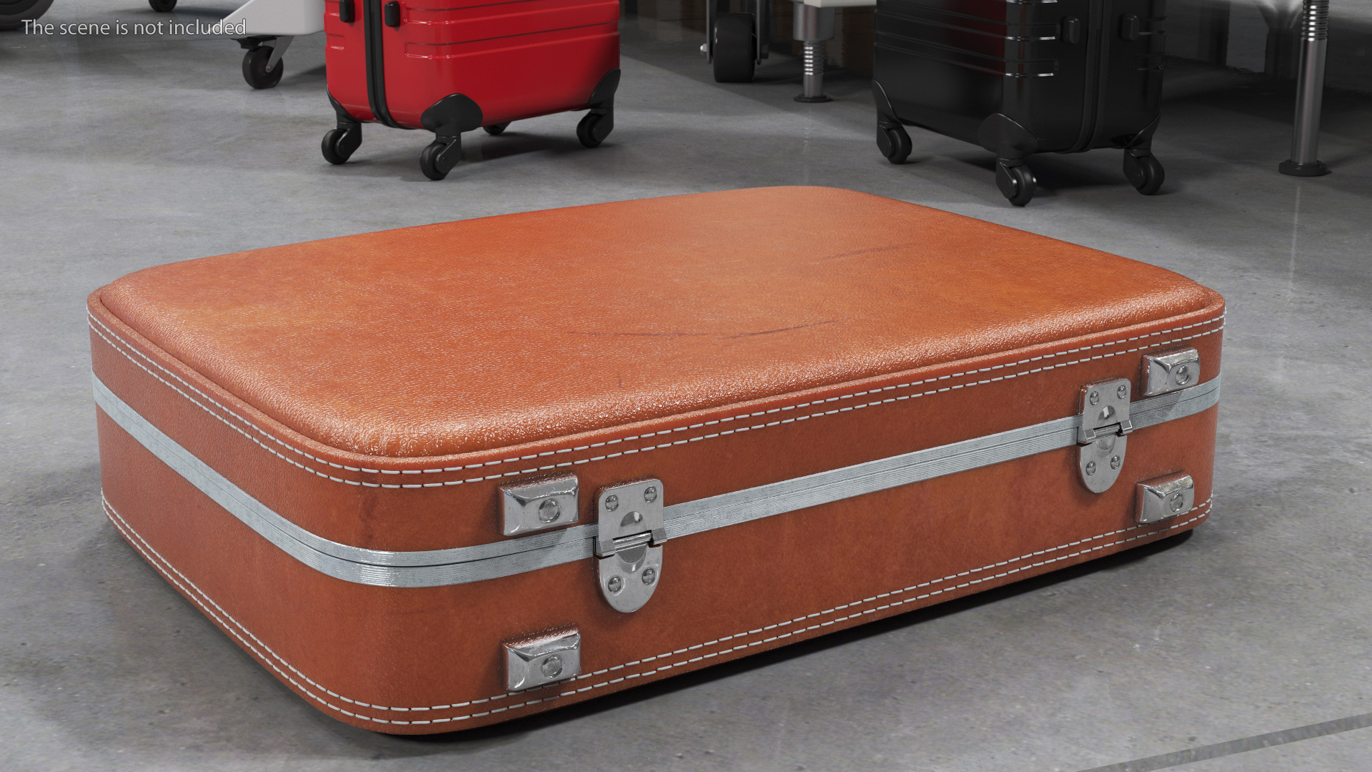 Vintage Leather Suitcase 3D model
