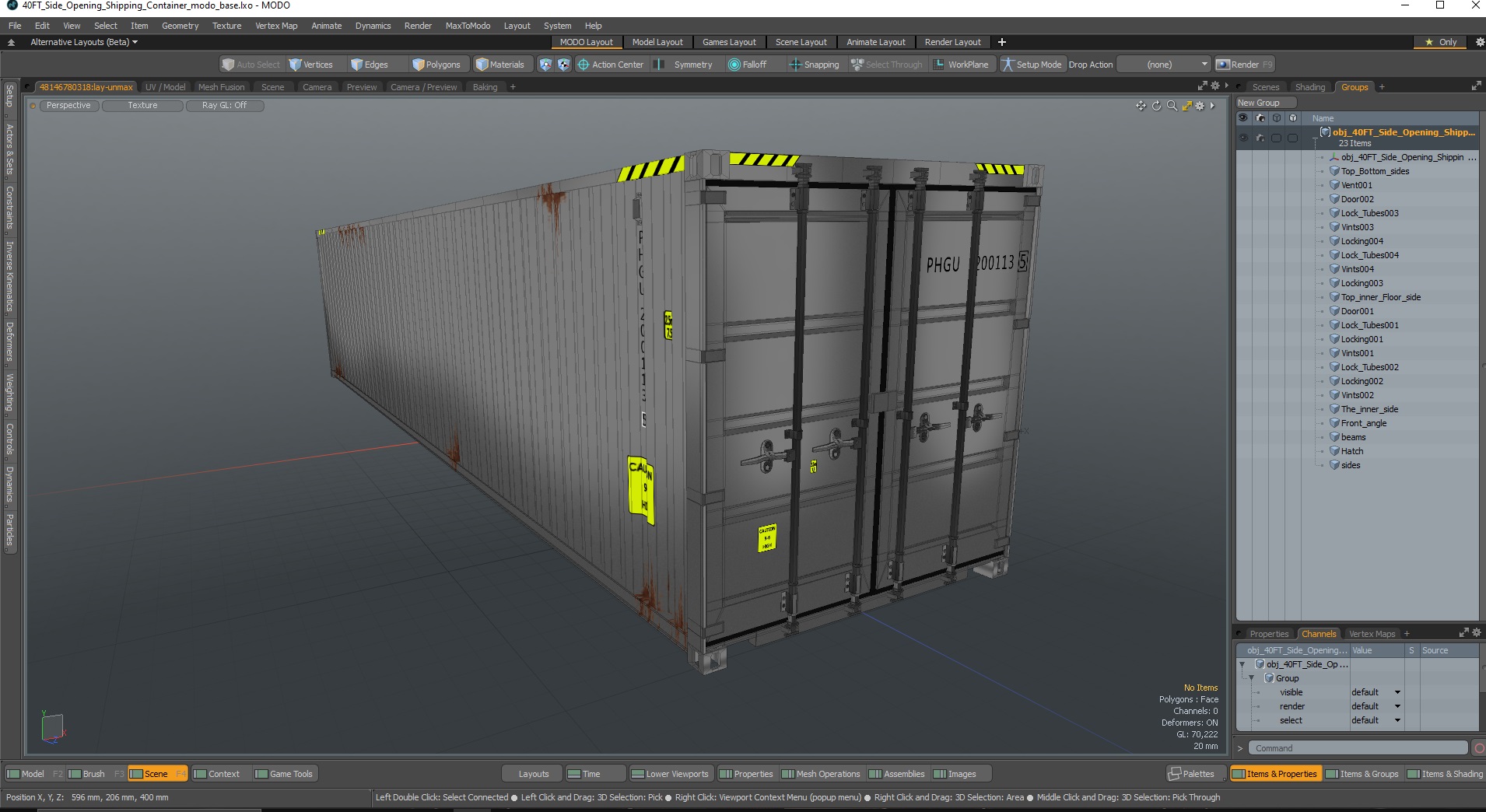 3D 40FT Side Opening Shipping Container