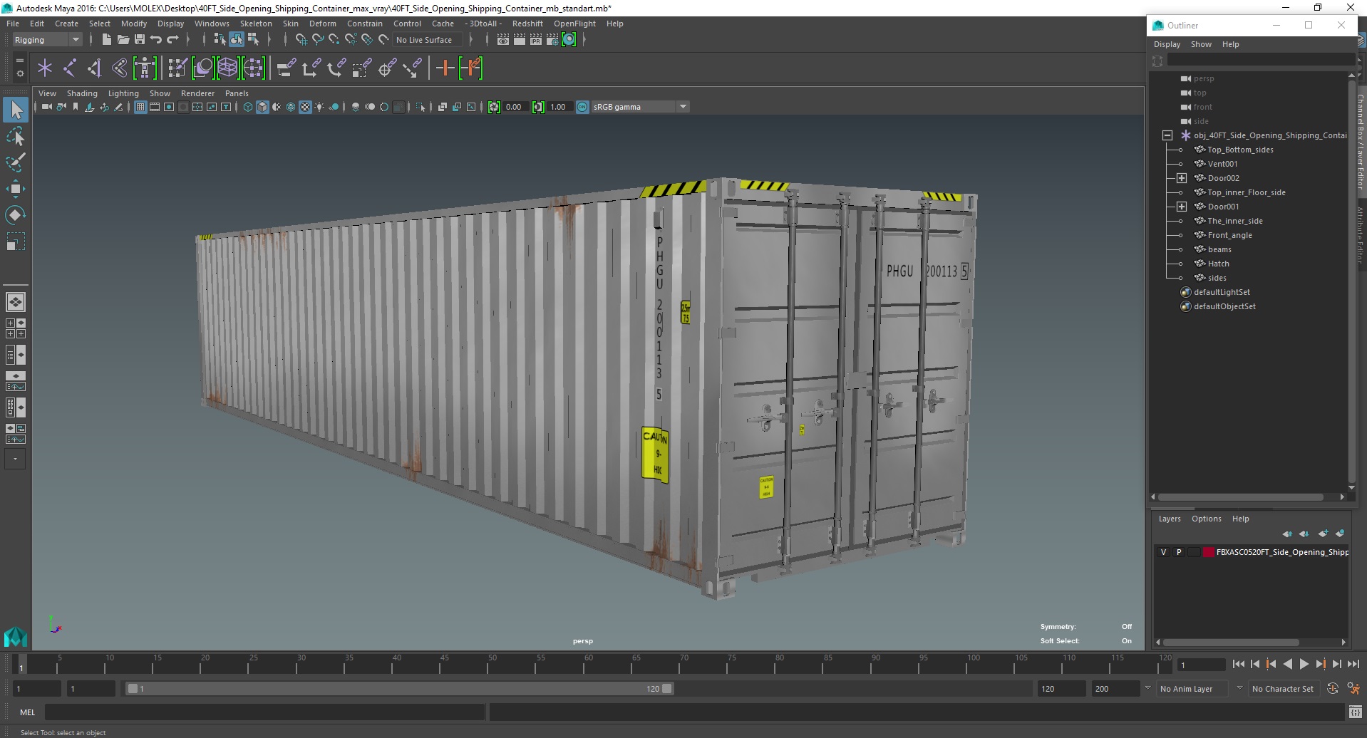 3D 40FT Side Opening Shipping Container