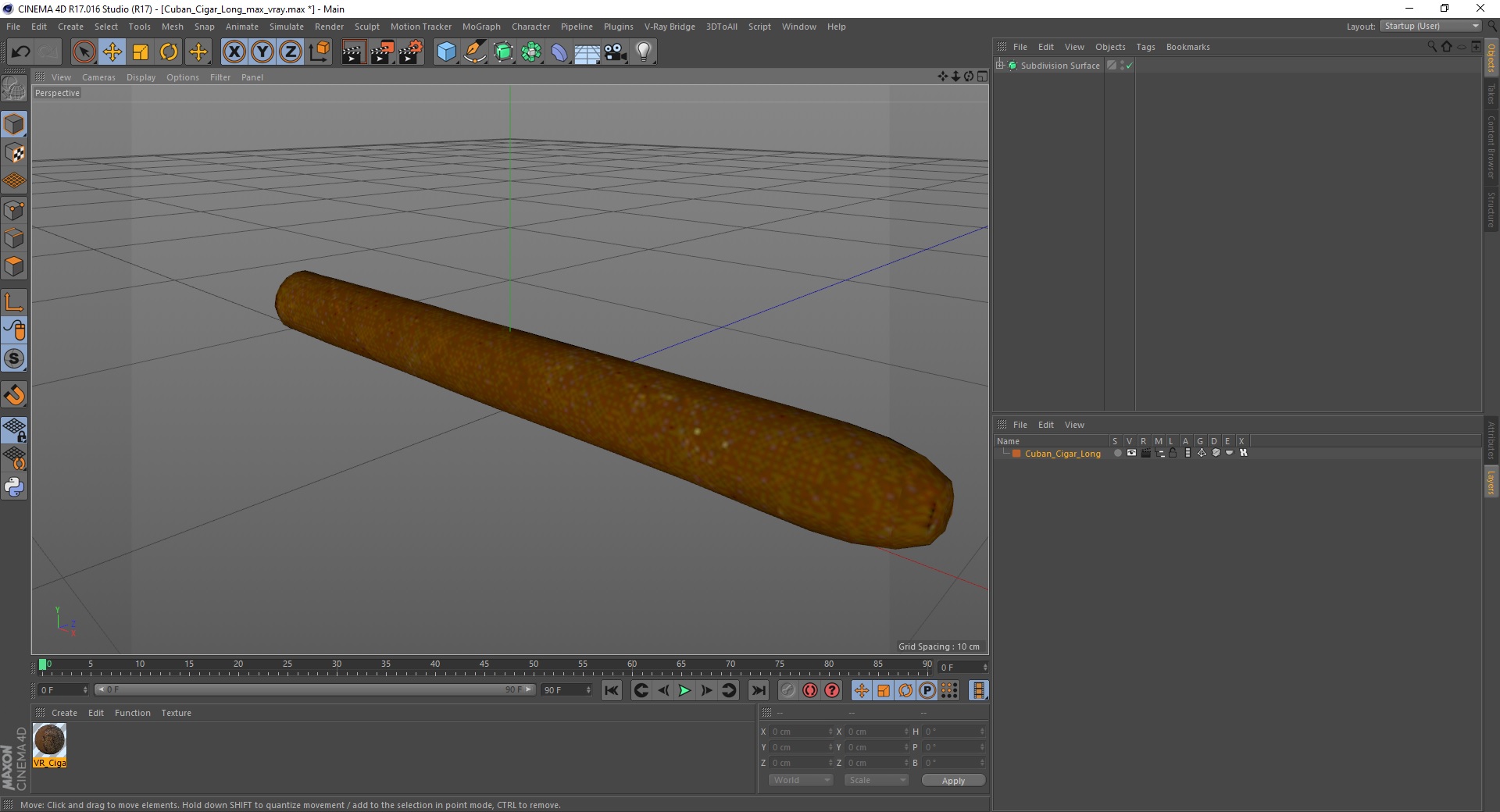 3D Cuban Cigar Long