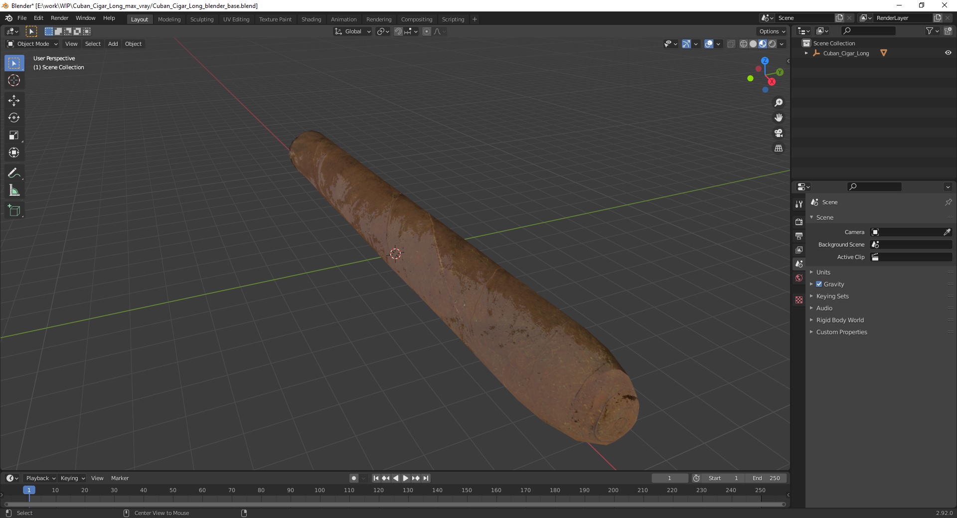 3D Cuban Cigar Long