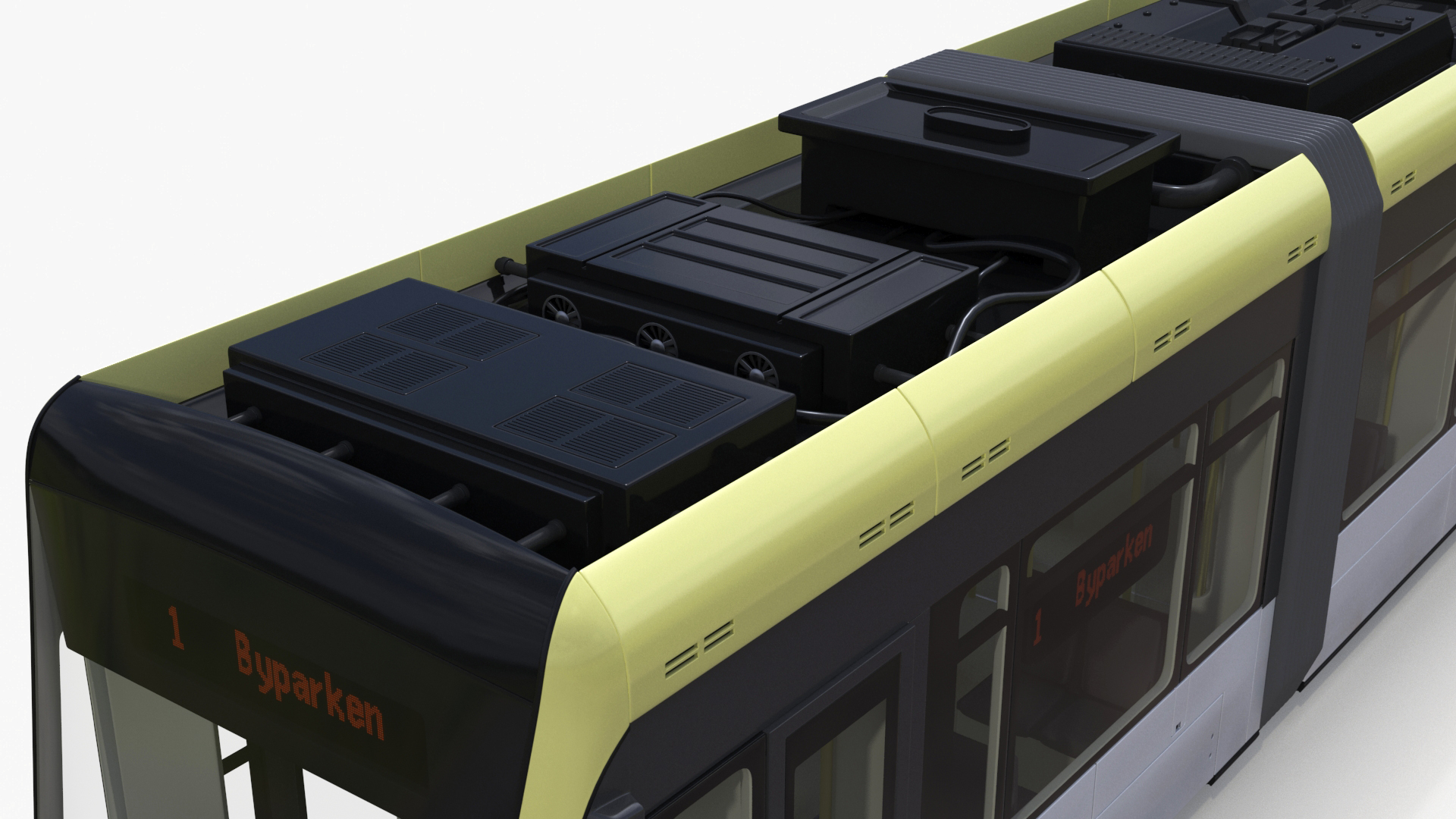 City Tram Yellow Simple Interior 3D