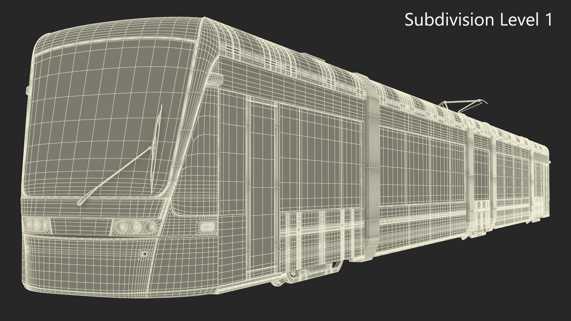 City Tram Yellow Simple Interior 3D