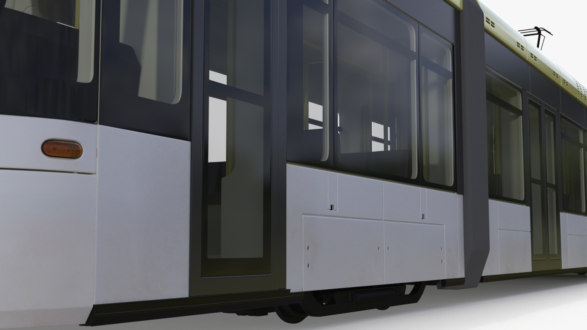 City Tram Yellow Simple Interior 3D