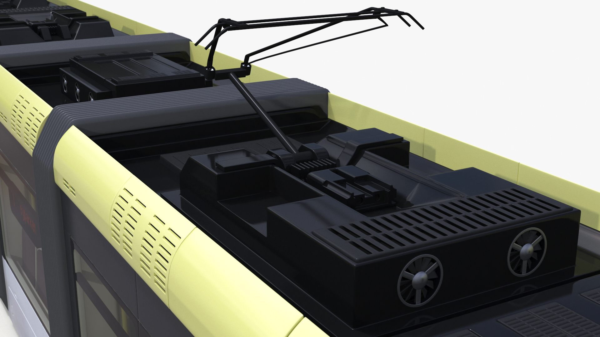 City Tram Yellow Simple Interior 3D