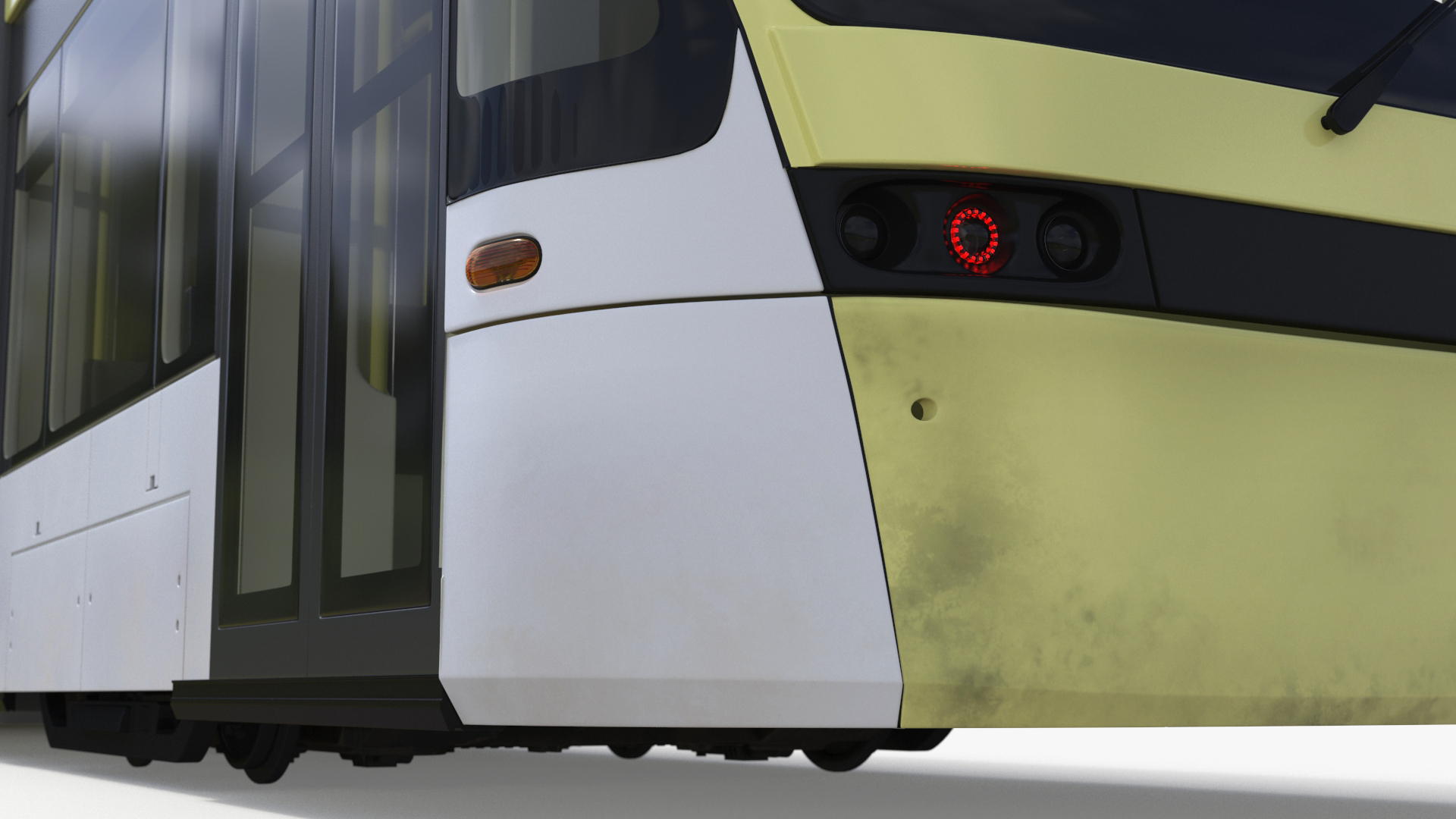 City Tram Yellow Simple Interior 3D