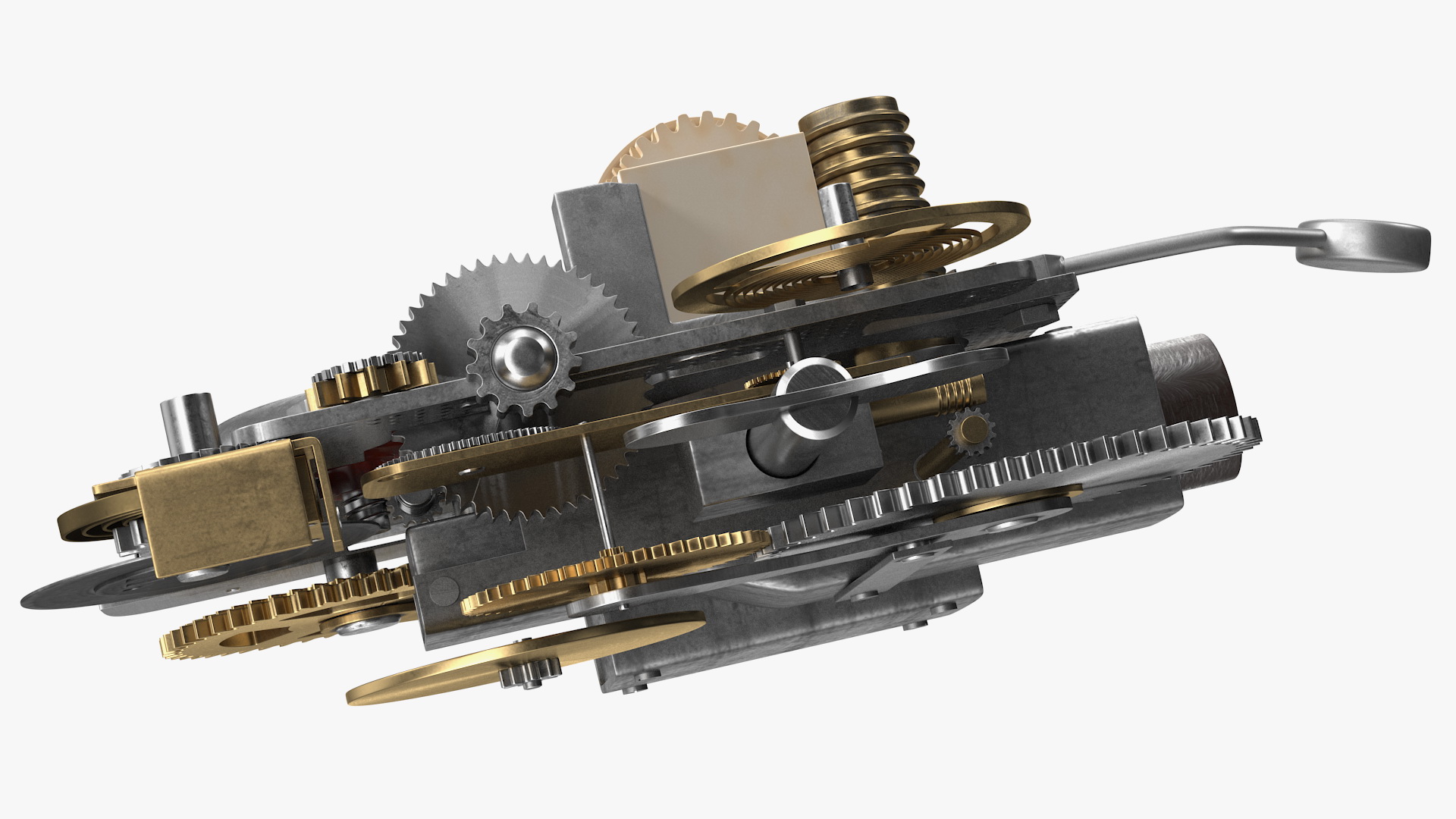 3D Clockwork Gear with Counter Mechanism Mixed model