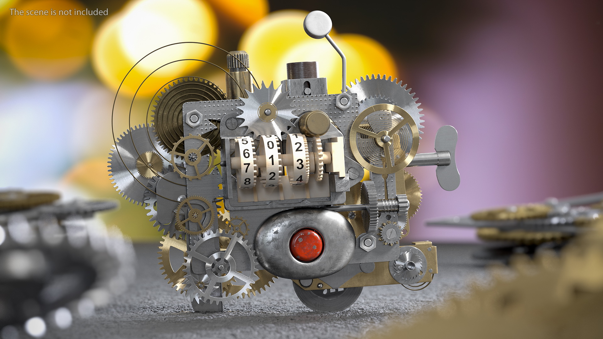 3D Clockwork Gear with Counter Mechanism Mixed model
