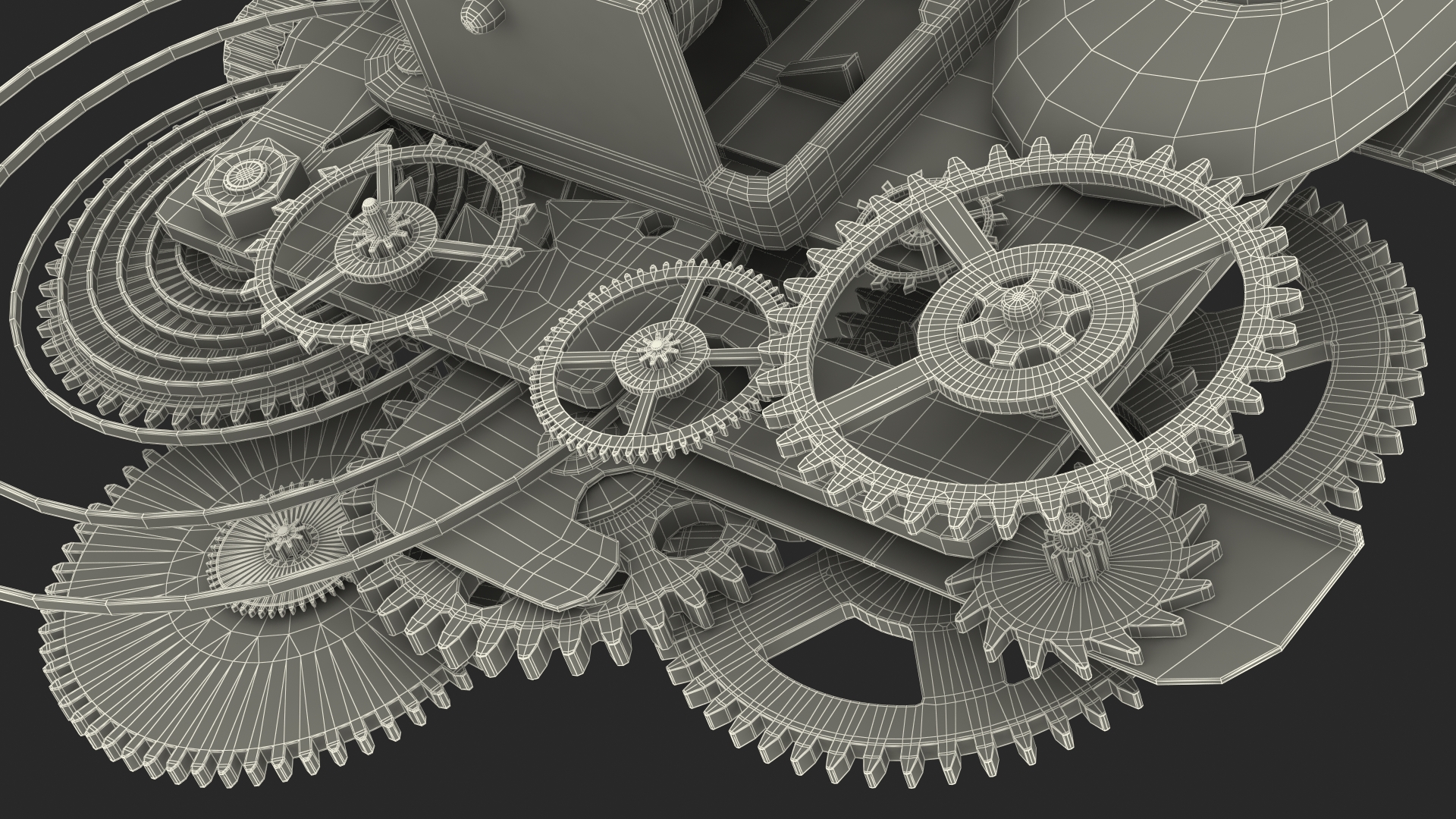 3D Clockwork Gear with Counter Mechanism Mixed model