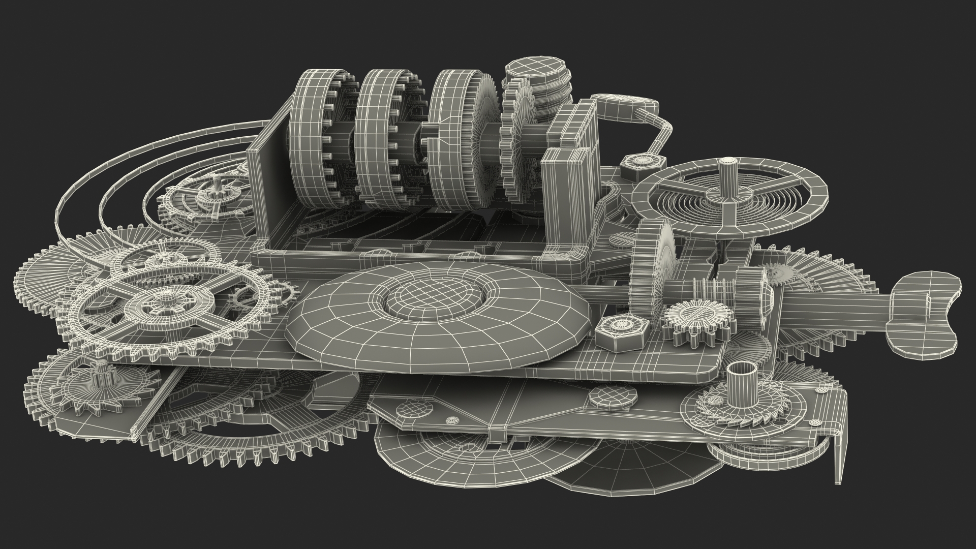 3D Clockwork Gear with Counter Mechanism Mixed model