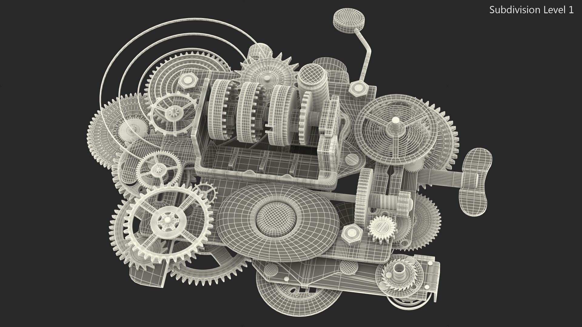 3D Clockwork Gear with Counter Mechanism Mixed model