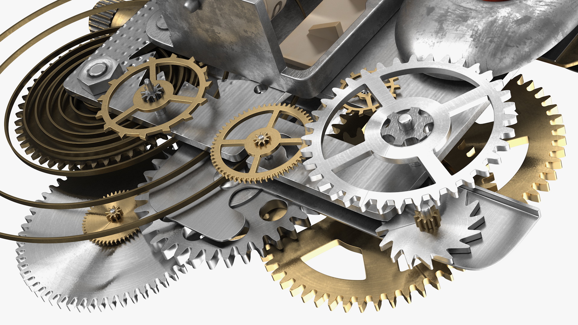 3D Clockwork Gear with Counter Mechanism Mixed model