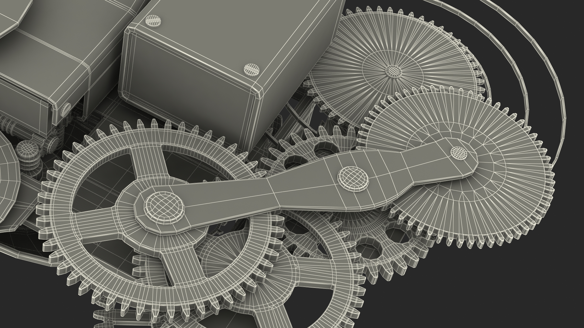 3D Clockwork Gear with Counter Mechanism Mixed model