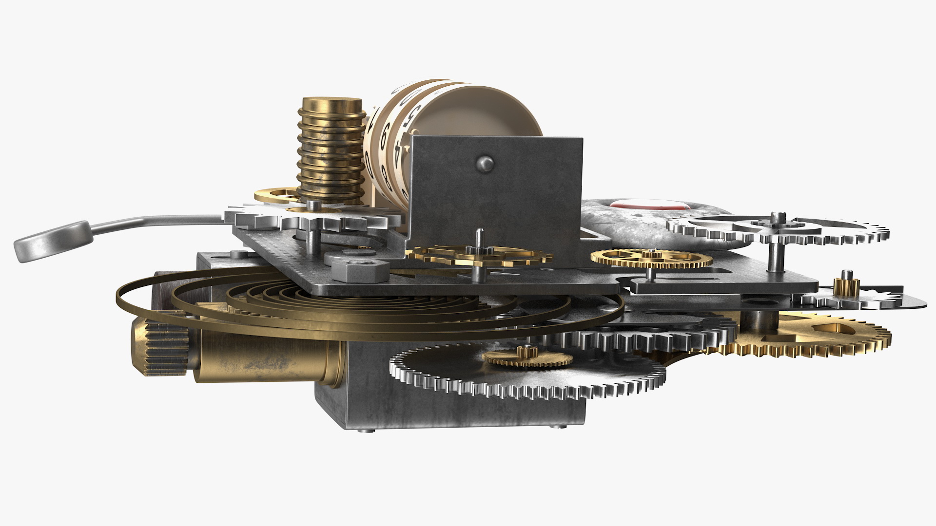 3D Clockwork Gear with Counter Mechanism Mixed model
